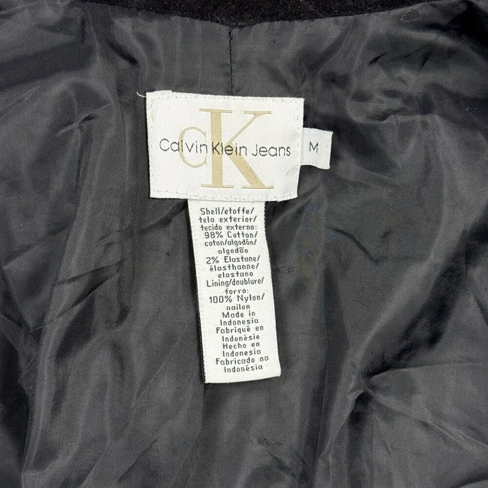 Y2K Calvin Klein Black Velour Jacket Blazer M Academia Whimsigoth Dark Romance